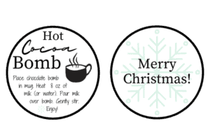 Cocoa bomb gift tags with snowflake