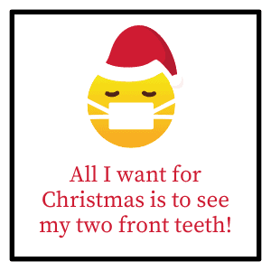 emoji wearing Santa hat and mask