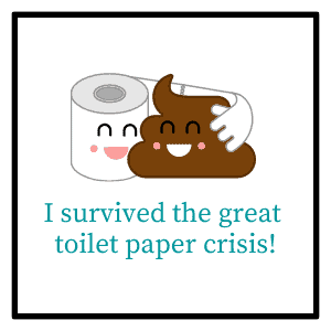 toilet paper roll with poop emoji