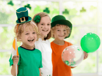 kids celebrating St. Patricks day
